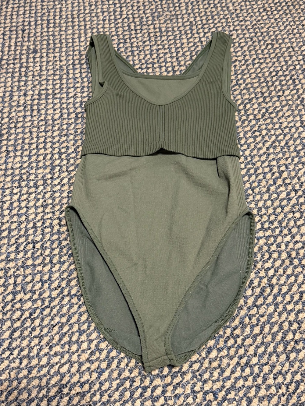 Free People Movement Ribbed Scoop One-Piece bodysuit - Olive Green
